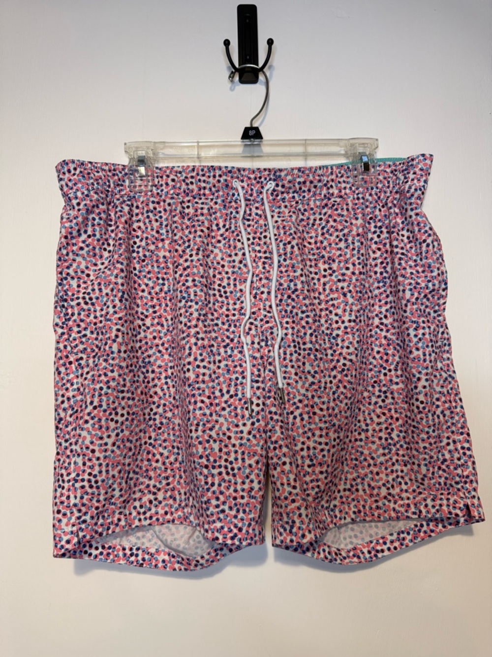 BONOBOS Men’s 7 Inch Mult Vibrant Confetti Pink Blue White Swim Trunks Medium